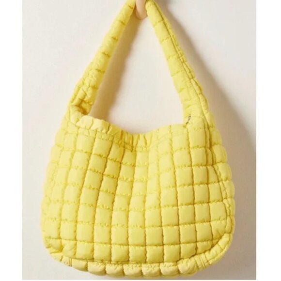Free People Quilted Carryall 💛  Lemon Zest - FACTORY SEALED - Picture 5 of 7
